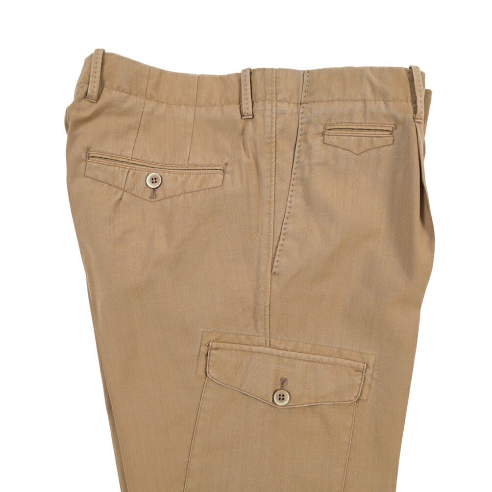 SALE｜GTA “BYRON CARGO DE” ヴァージンウール100% ワンタックカーゴパンツ / SLIM FIT ブラウン 48 | GUARDAROBA MILANO OFFICIAL STORE