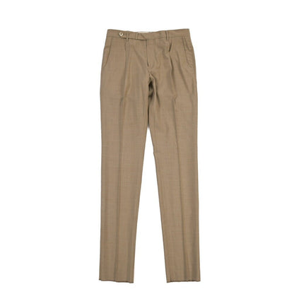 SALE｜GTA “BYRON L” ウール100% ワンタックスラックス / SLIM FIT ブラウン 46 | GUARDAROBA MILANO OFFICIAL STORE