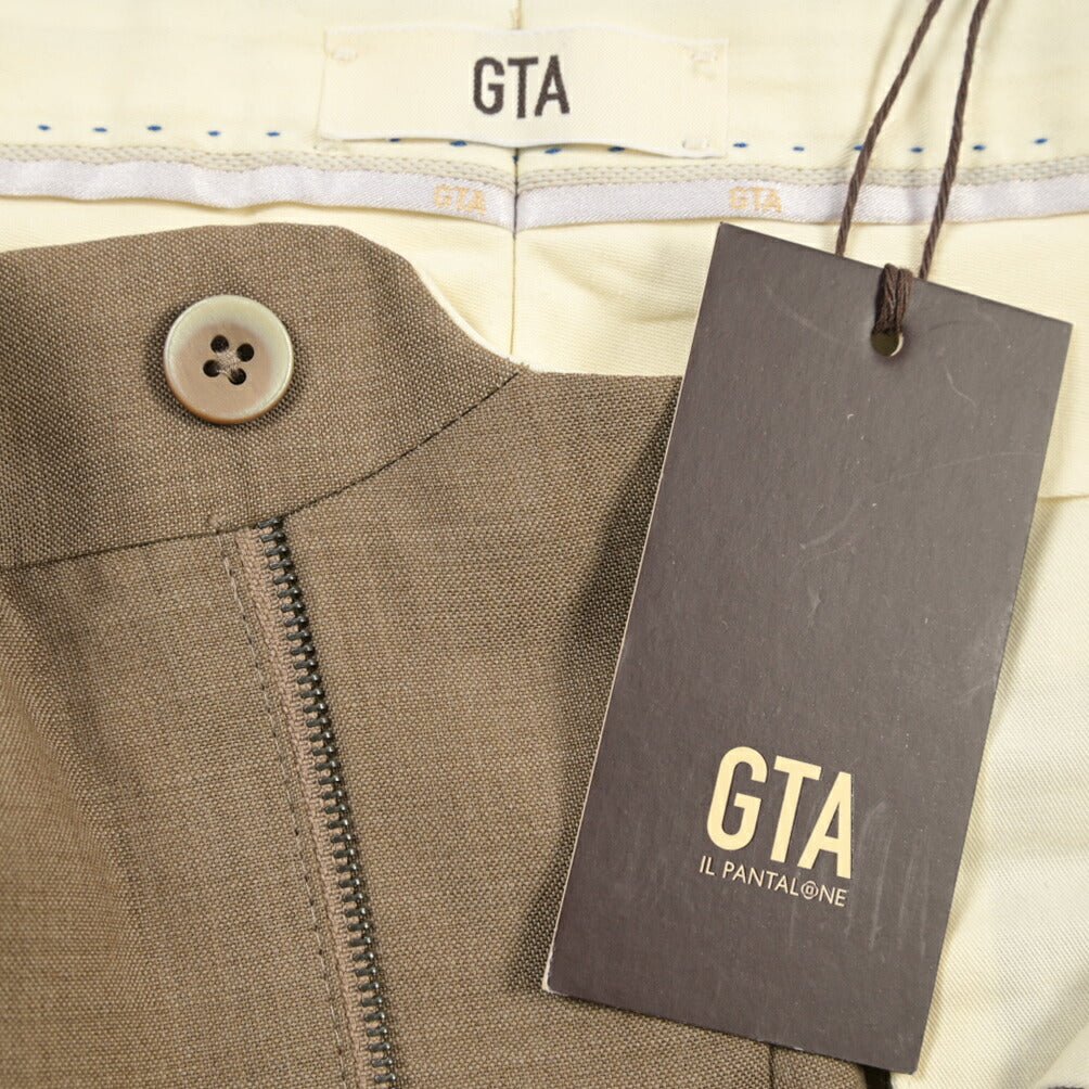 SALE｜GTA “BYRON L” ウール100% ワンタックスラックス / SLIM FIT ブラウン 46 | GUARDAROBA MILANO OFFICIAL STORE