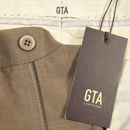 SALE｜GTA “BYRON L” ウール100% ワンタックスラックス / SLIM FIT ブラウン 46 | GUARDAROBA MILANO OFFICIAL STORE