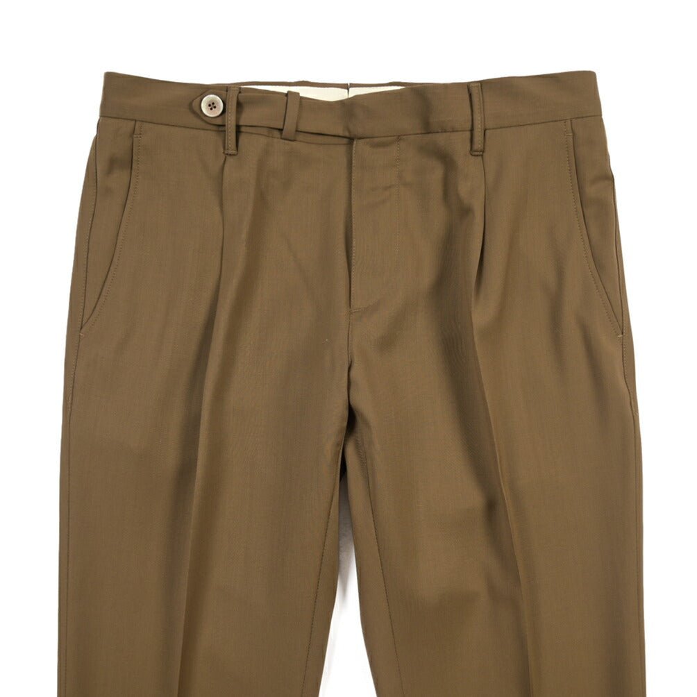 SALE｜GTA “BYRON L” ヴァージンウール100% ワンタックスラックス / SLIM FIT ブラウン 46 | GUARDAROBA MILANO OFFICIAL STORE