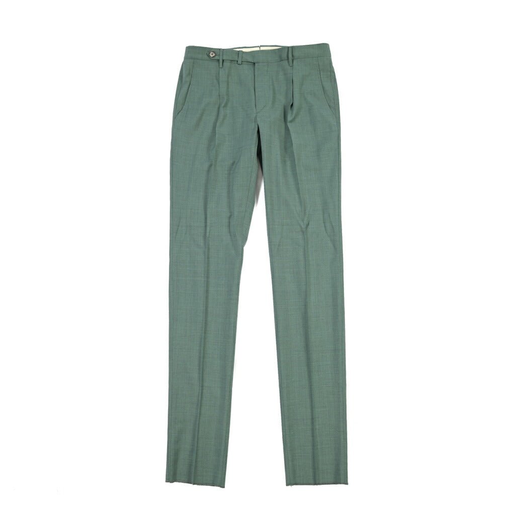 SALE｜GTA “BYRON L” ウールヴァージンウール100% ワンタックスラックス / SLIM FIT グリーン 46 | GUARDAROBA MILANO OFFICIAL STORE