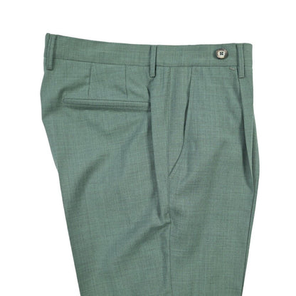SALE｜GTA “BYRON L” ウールヴァージンウール100% ワンタックスラックス / SLIM FIT グリーン 46 | GUARDAROBA MILANO OFFICIAL STORE