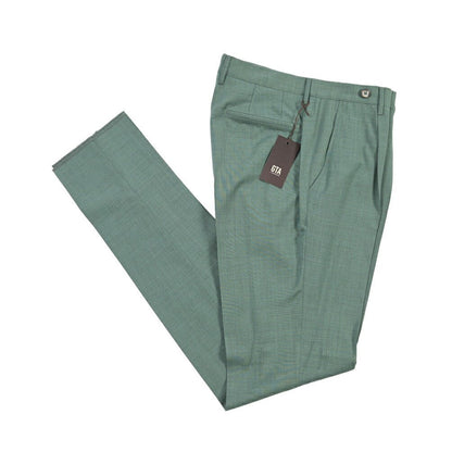 SALE｜GTA “BYRON L” ウールヴァージンウール100% ワンタックスラックス / SLIM FIT グリーン 46 | GUARDAROBA MILANO OFFICIAL STORE
