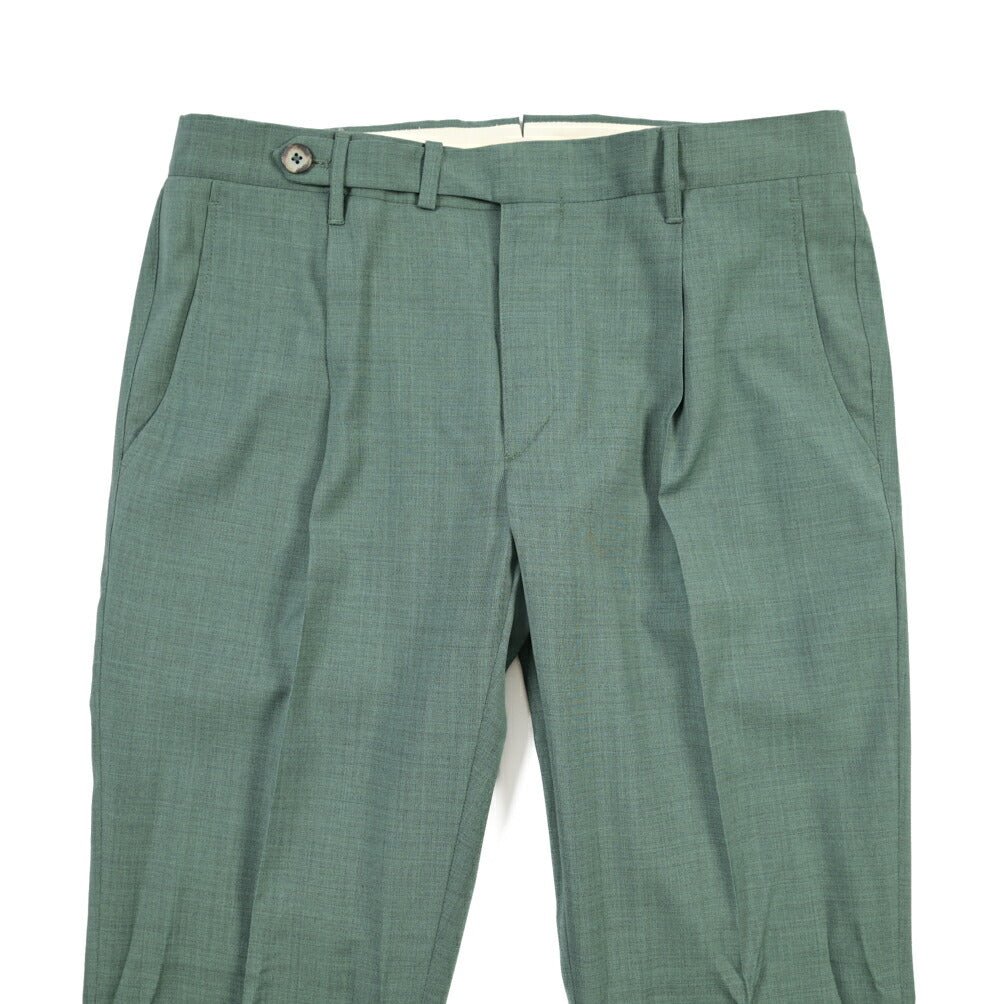 SALE｜GTA “BYRON L” ウールヴァージンウール100% ワンタックスラックス / SLIM FIT グリーン 46 | GUARDAROBA MILANO OFFICIAL STORE