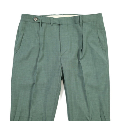 SALE｜GTA “BYRON L” ウールヴァージンウール100% ワンタックスラックス / SLIM FIT グリーン 46 | GUARDAROBA MILANO OFFICIAL STORE