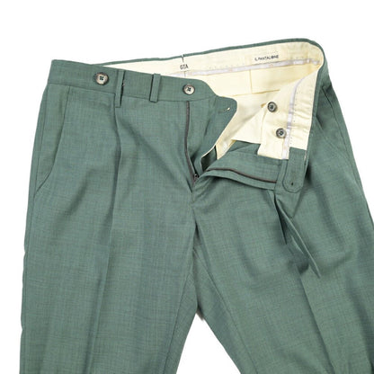 SALE｜GTA “BYRON L” ウールヴァージンウール100% ワンタックスラックス / SLIM FIT グリーン 46 | GUARDAROBA MILANO OFFICIAL STORE