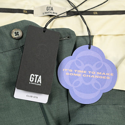 SALE｜GTA “BYRON” ポリエステル混ウール ワンタックスラックス / SLIM FIT グリーン 54 | GUARDAROBA MILANO OFFICIAL STORE