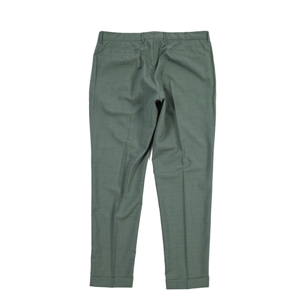SALE｜GTA “BYRON” ポリエステル混ウール ワンタックスラックス / SLIM FIT グリーン 54 | GUARDAROBA MILANO OFFICIAL STORE