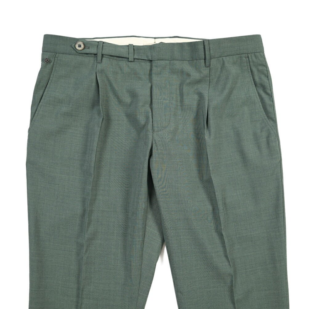 SALE｜GTA “BYRON” ポリエステル混ウール ワンタックスラックス / SLIM FIT グリーン 54 | GUARDAROBA MILANO OFFICIAL STORE