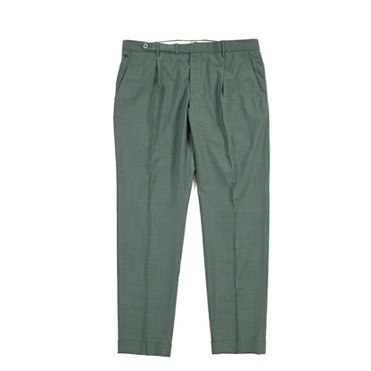 SALE｜GTA “BYRON” ポリエステル混ウール ワンタックスラックス / SLIM FIT グリーン 54 | GUARDAROBA MILANO OFFICIAL STORE