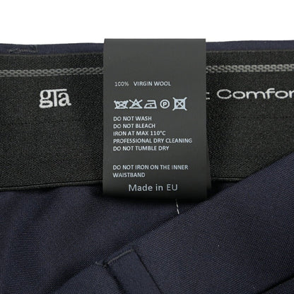SALE｜GTA “FEDERICO SL” ヴァージンウール100% ウエストバンド付きノータックスラックス / SLIM FIT ネイビー 48 | GUARDAROBA MILANO OFFICIAL STORE