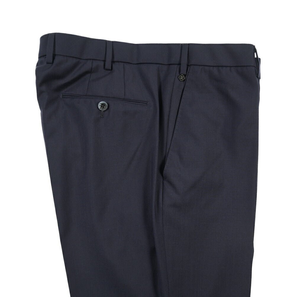 SALE｜GTA “FEDERICO SL” ヴァージンウール100% ウエストバンド付きノータックスラックス / SLIM FIT ネイビー 48 | GUARDAROBA MILANO OFFICIAL STORE