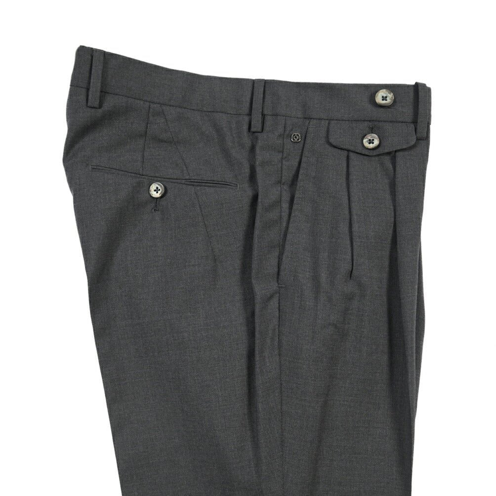 SALE｜GTA “HARRY” ウール100% ツータックスラックス / COMFORT FIT ダークグレー 48 | GUARDAROBA MILANO OFFICIAL STORE