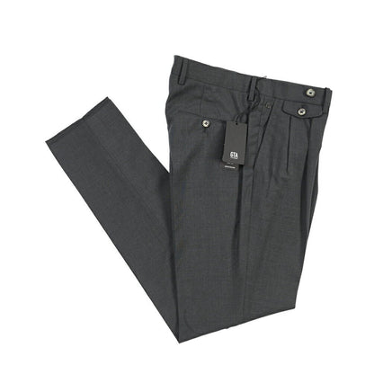SALE｜GTA “HARRY” ウール100% ツータックスラックス / COMFORT FIT ダークグレー 48 | GUARDAROBA MILANO OFFICIAL STORE