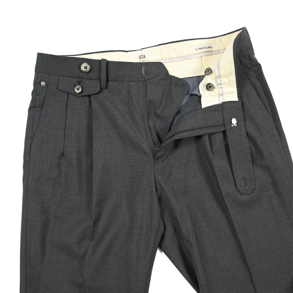 SALE｜GTA “HARRY” ウール100% ツータックスラックス / COMFORT FIT ダークグレー 48 | GUARDAROBA MILANO OFFICIAL STORE