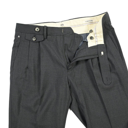 SALE｜GTA “HARRY” ウール100% ツータックスラックス / COMFORT FIT ダークグレー 48 | GUARDAROBA MILANO OFFICIAL STORE