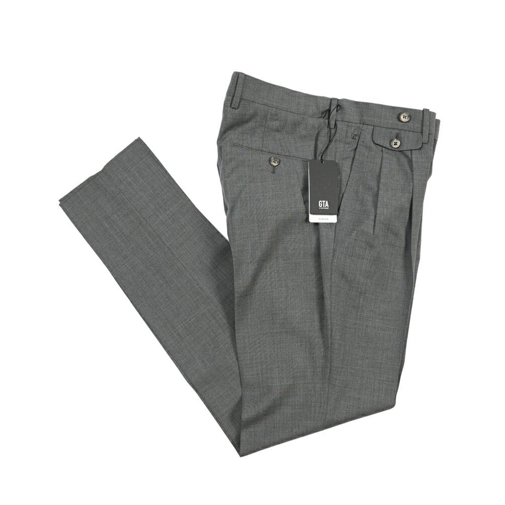 SALE｜GTA “HARRY” ウール100% ツータックスラックス / COMFORT FIT グレー 46 | GUARDAROBA MILANO OFFICIAL STORE