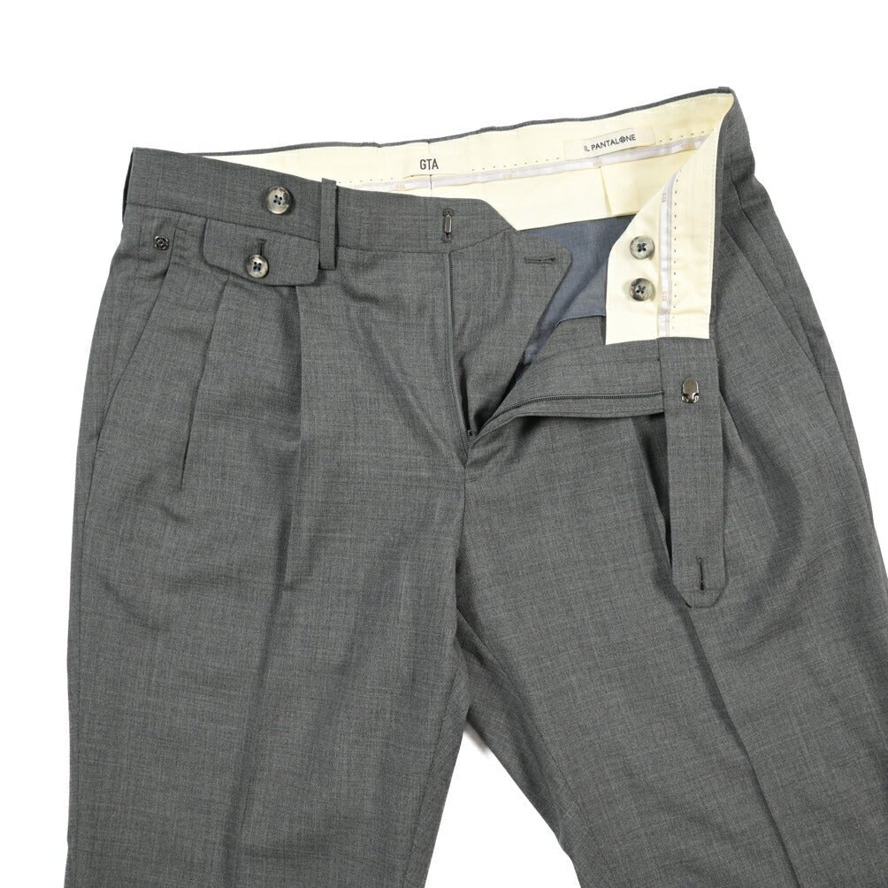 SALE｜GTA “HARRY” ウール100% ツータックスラックス / COMFORT FIT グレー 46 | GUARDAROBA MILANO OFFICIAL STORE
