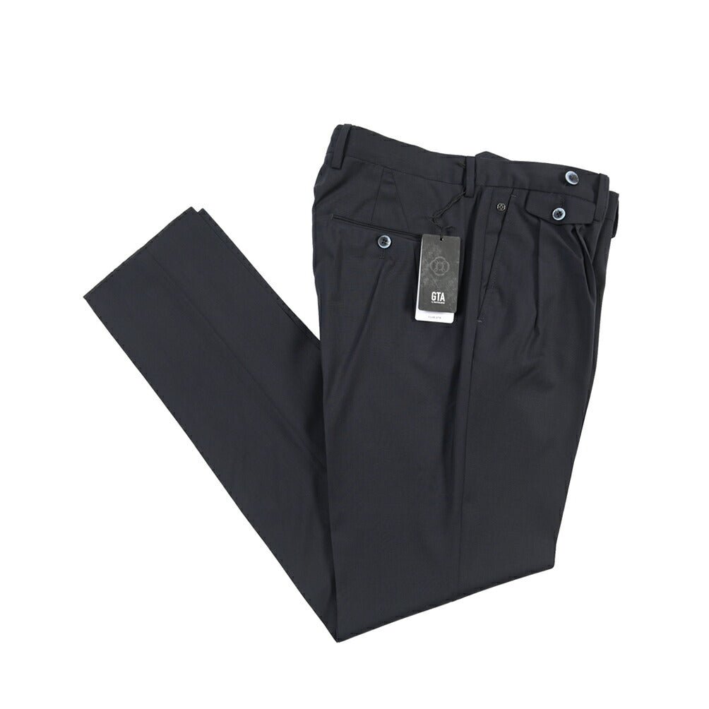 SALE｜GTA “HARRY” ウール100% ツータックスラックス / COMFORT FIT ネイビー 46 | GUARDAROBA MILANO OFFICIAL STORE