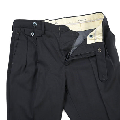 SALE｜GTA “HARRY” ウール100% ツータックスラックス / COMFORT FIT ネイビー 46 | GUARDAROBA MILANO OFFICIAL STORE
