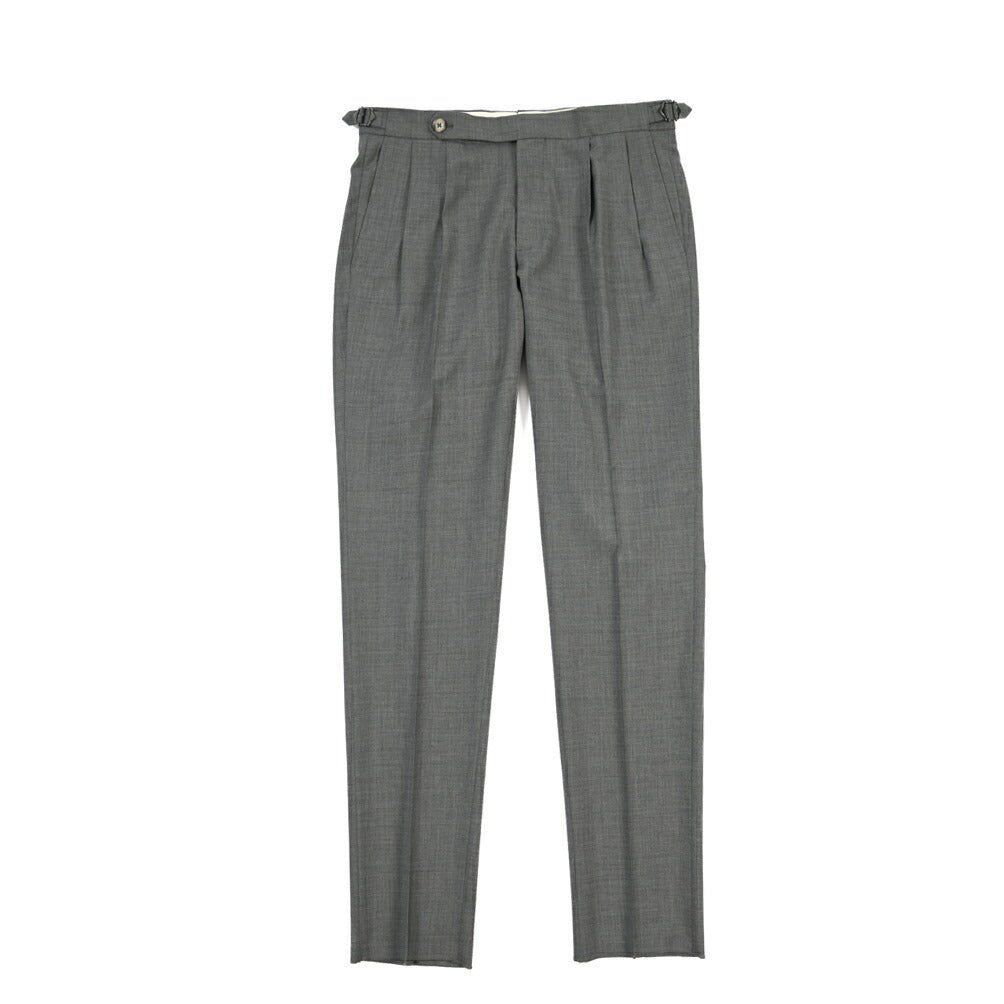 SALE｜GTA “HERRICK” ウール100% ツータックスラックス / COMFORT FIT グレー 46 | GUARDAROBA MILANO OFFICIAL STORE