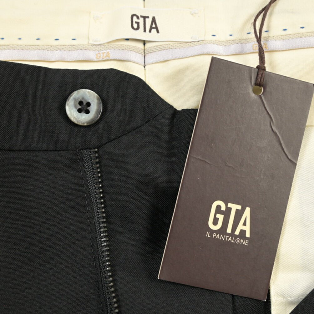 SALE｜GTA “HERRICK” ウール100% ツータックスラックス / COMFORT FIT ブラック 44 | GUARDAROBA MILANO OFFICIAL STORE
