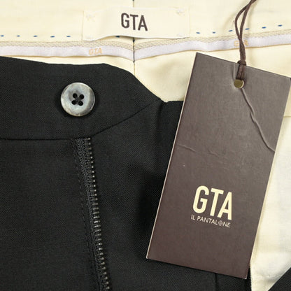 SALE｜GTA “HERRICK” ウール100% ツータックスラックス / COMFORT FIT ブラック 44 | GUARDAROBA MILANO OFFICIAL STORE