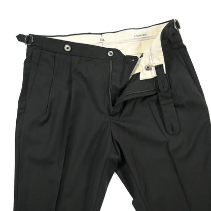 SALE｜GTA “HERRICK” ウール100% ツータックスラックス / COMFORT FIT ブラック 44 | GUARDAROBA MILANO OFFICIAL STORE