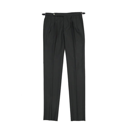 SALE｜GTA “HERRICK” ウール100% ツータックスラックス / COMFORT FIT ブラック 44 | GUARDAROBA MILANO OFFICIAL STORE