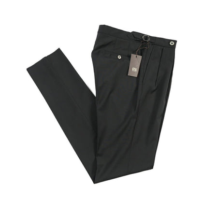 SALE｜GTA “HERRICK” ウール100% ツータックスラックス / COMFORT FIT ブラック 44 | GUARDAROBA MILANO OFFICIAL STORE