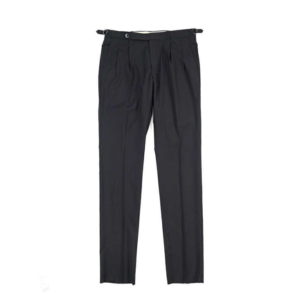 SALE｜GTA “HERRICK” ヴァージンウール100% ツータックスラックス / COMFORT FIT ネイビー 48 | GUARDAROBA MILANO OFFICIAL STORE