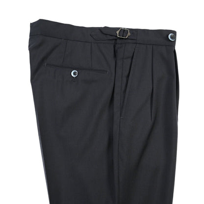 SALE｜GTA “HERRICK” ヴァージンウール100% ツータックスラックス / COMFORT FIT ネイビー 48 | GUARDAROBA MILANO OFFICIAL STORE