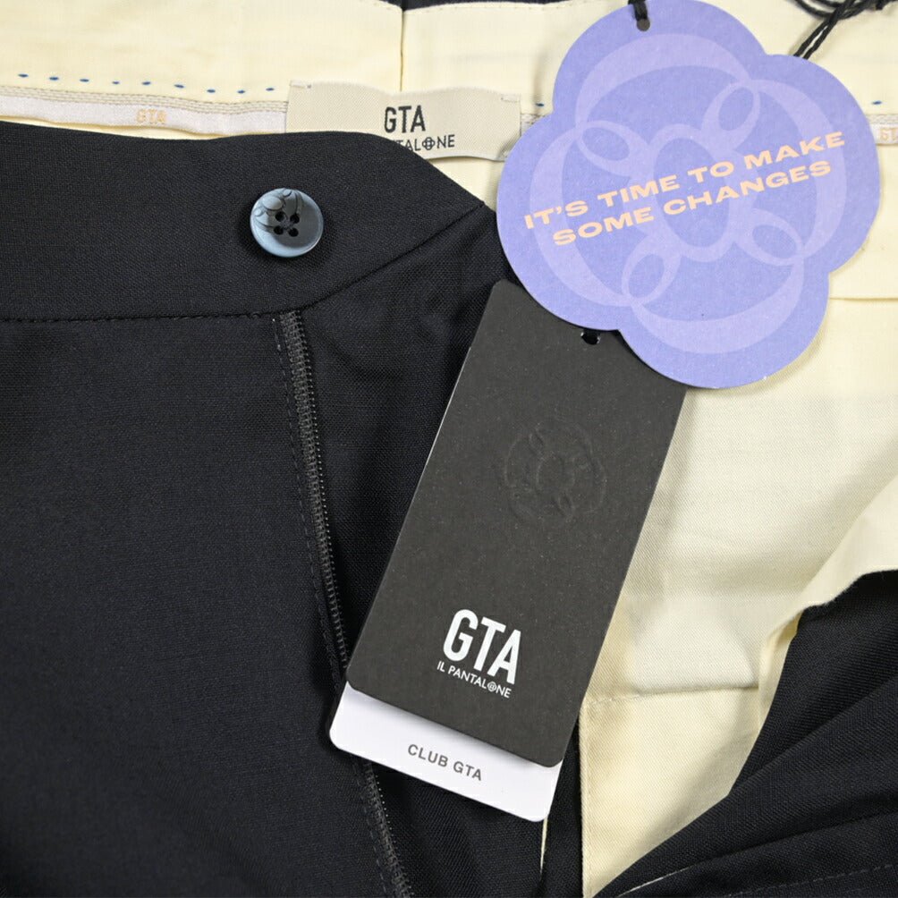 SALE｜GTA “HERRICK” ヴァージンウール100% ツータックスラックス / COMFORT FIT ネイビー 48 | GUARDAROBA MILANO OFFICIAL STORE