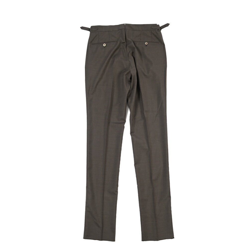 SALE｜GTA “HERRICK” ヴァージンウール100% ツータックスラックス / COMFORT FIT ダークブラウン 48 | GUARDAROBA MILANO OFFICIAL STORE