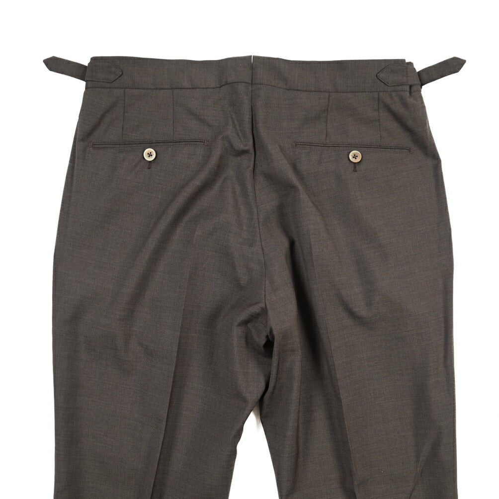 SALE｜GTA “HERRICK” ヴァージンウール100% ツータックスラックス / COMFORT FIT ダークブラウン 48 | GUARDAROBA MILANO OFFICIAL STORE