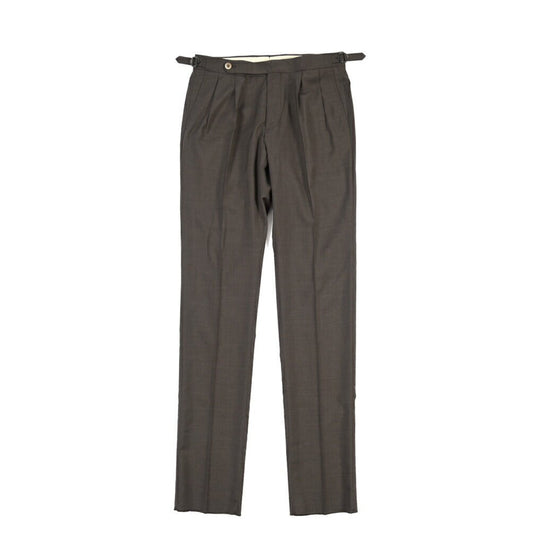 SALE｜GTA “HERRICK” ヴァージンウール100% ツータックスラックス / COMFORT FIT ダークブラウン 48 | GUARDAROBA MILANO OFFICIAL STORE