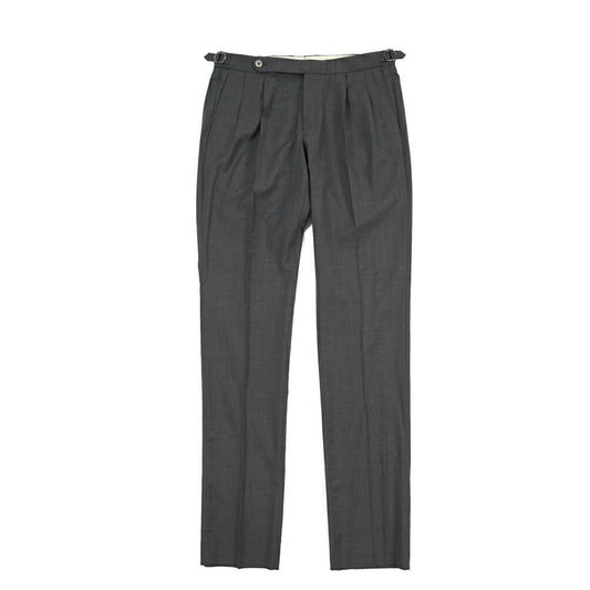 SALE｜GTA “HERRICK” ヴァージンウール100% ツータックスラックス / SLIM FIT ダークグレー 48 | GUARDAROBA MILANO OFFICIAL STORE