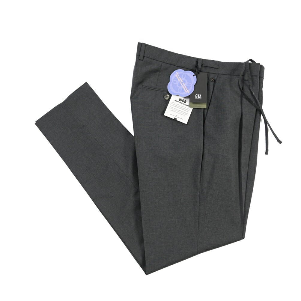 SALE｜GTA “HERRICK JOG” ヴァージンウール100% インドローコード付きジョガーパンツ / SLIM FIT ダークグレー 50 | GUARDAROBA MILANO OFFICIAL STORE