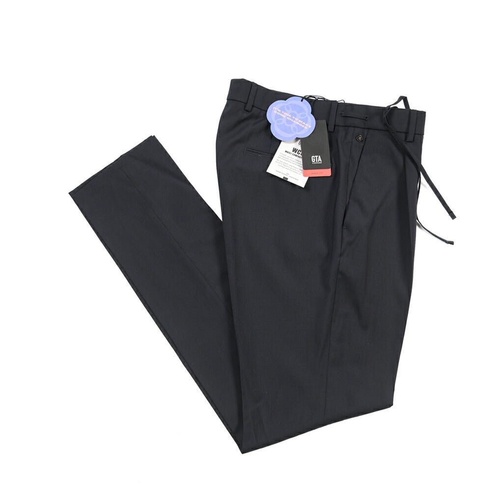 SALE｜GTA “HERRICK JOG” ヴァージンウール100% インドローコード付きジョガーパンツ / SLIM FIT ネイビー 48 | GUARDAROBA MILANO OFFICIAL STORE