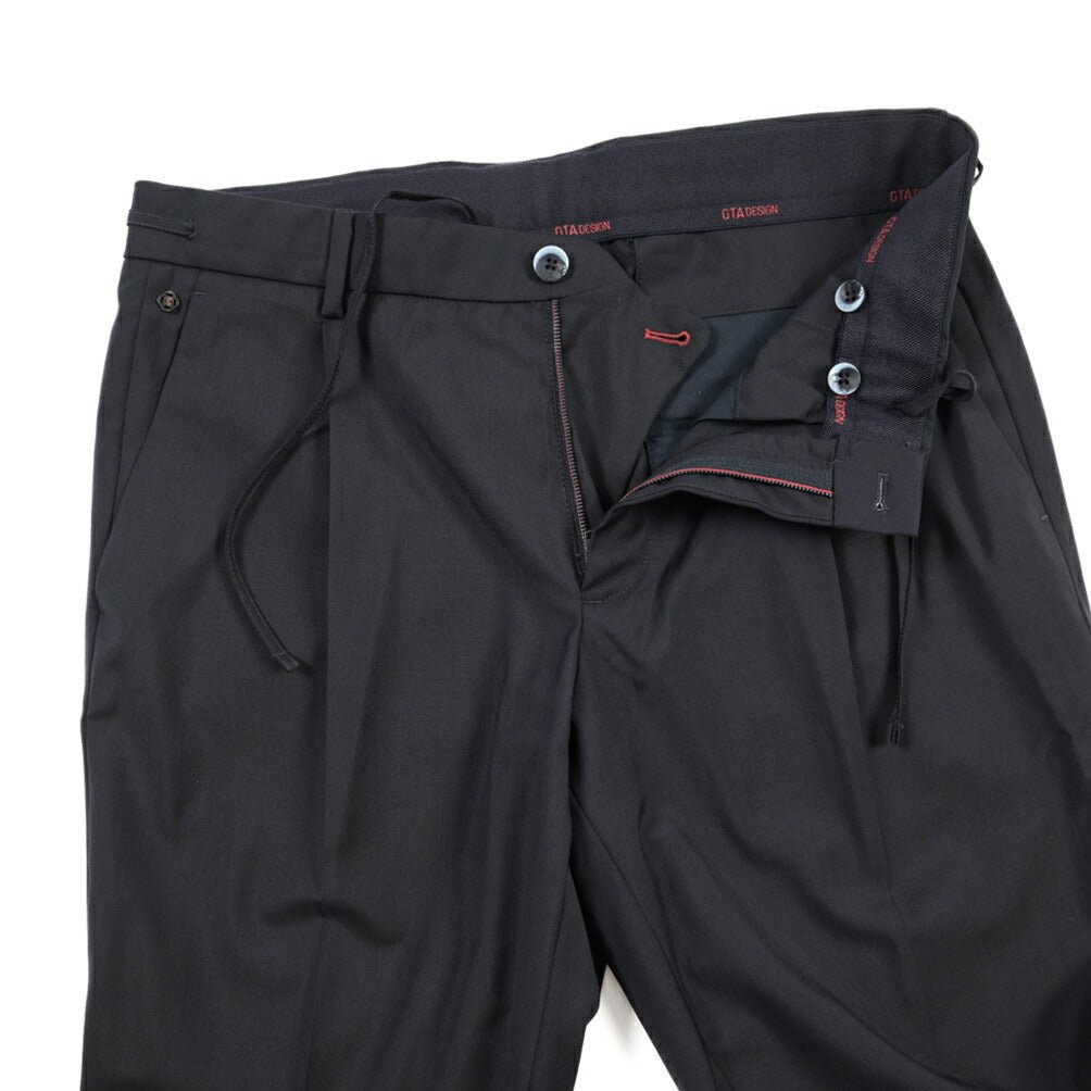 SALE｜GTA “HERRICK JOG” ヴァージンウール100% インドローコード付きジョガーパンツ / SLIM FIT ネイビー 48 | GUARDAROBA MILANO OFFICIAL STORE