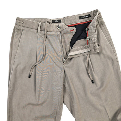 SALE｜GTA “HERRICK JOG NEW” ヴァージンウール100% ドローコード付きジョガーパンツ / COMFORT FIT グレージュ 46 | GUARDAROBA MILANO OFFICIAL STORE