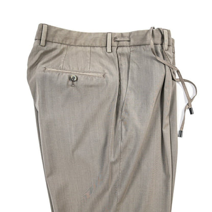 SALE｜GTA “HERRICK JOG NEW” ヴァージンウール100% ドローコード付きジョガーパンツ / COMFORT FIT グレージュ 46 | GUARDAROBA MILANO OFFICIAL STORE
