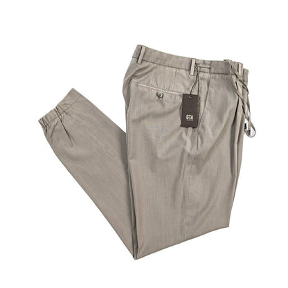 SALE｜GTA “HERRICK JOG NEW” ヴァージンウール100% ドローコード付きジョガーパンツ / COMFORT FIT グレージュ 46 | GUARDAROBA MILANO OFFICIAL STORE