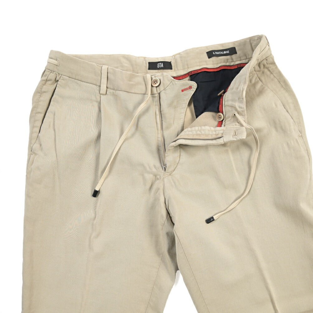 SALE｜GTA “HERRICK JOG NEW” ストレッチコットン ドローコード付きジョガーパンツ / COMFORT FIT ベージュ 50 | GUARDAROBA MILANO OFFICIAL STORE