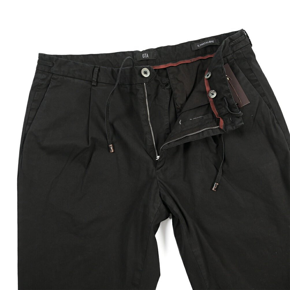 SALE｜GTA “HERRICK JOG NEW” ストレッチコットン ドローコード付きジョガーパンツ / COMFORT FIT ブラック 48 | GUARDAROBA MILANO OFFICIAL STORE