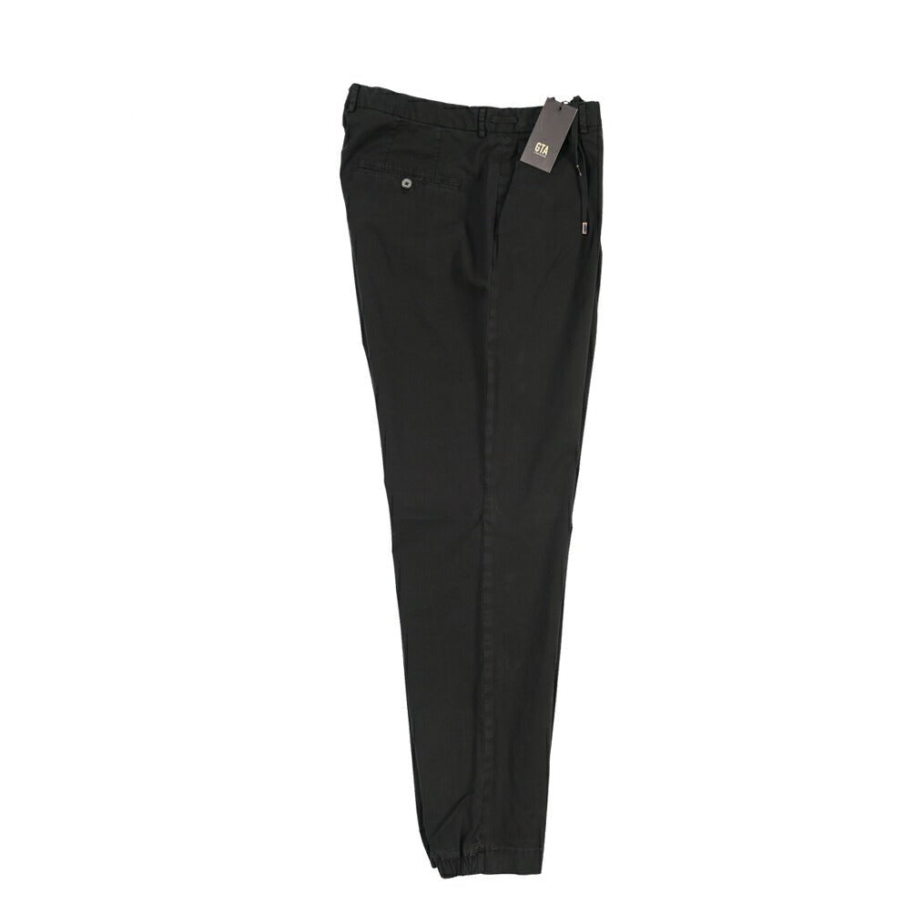 SALE｜GTA “HERRICK JOG NEW” ストレッチコットン ドローコード付きジョガーパンツ / COMFORT FIT ブラック 48 | GUARDAROBA MILANO OFFICIAL STORE