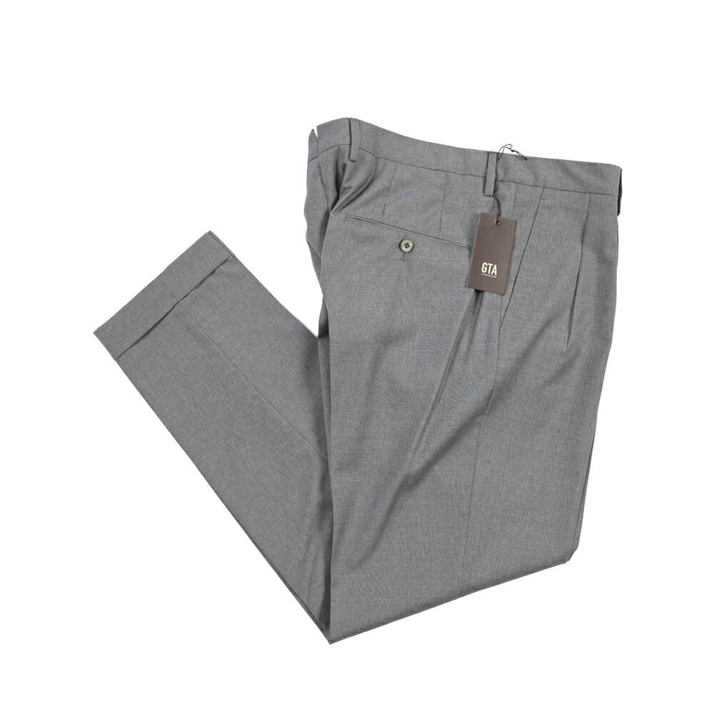 SALE｜GTA “LUCA” ウール100% ツータックスラックス / REGULAR FIT グレー 52 | GUARDAROBA MILANO OFFICIAL STORE