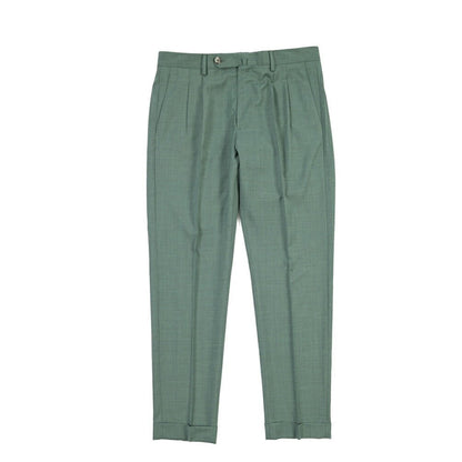 SALE｜GTA “LUCA” ウールヴァージンウール100% ツータックスラックス / REGULAR FIT グリーン 48 | GUARDAROBA MILANO OFFICIAL STORE