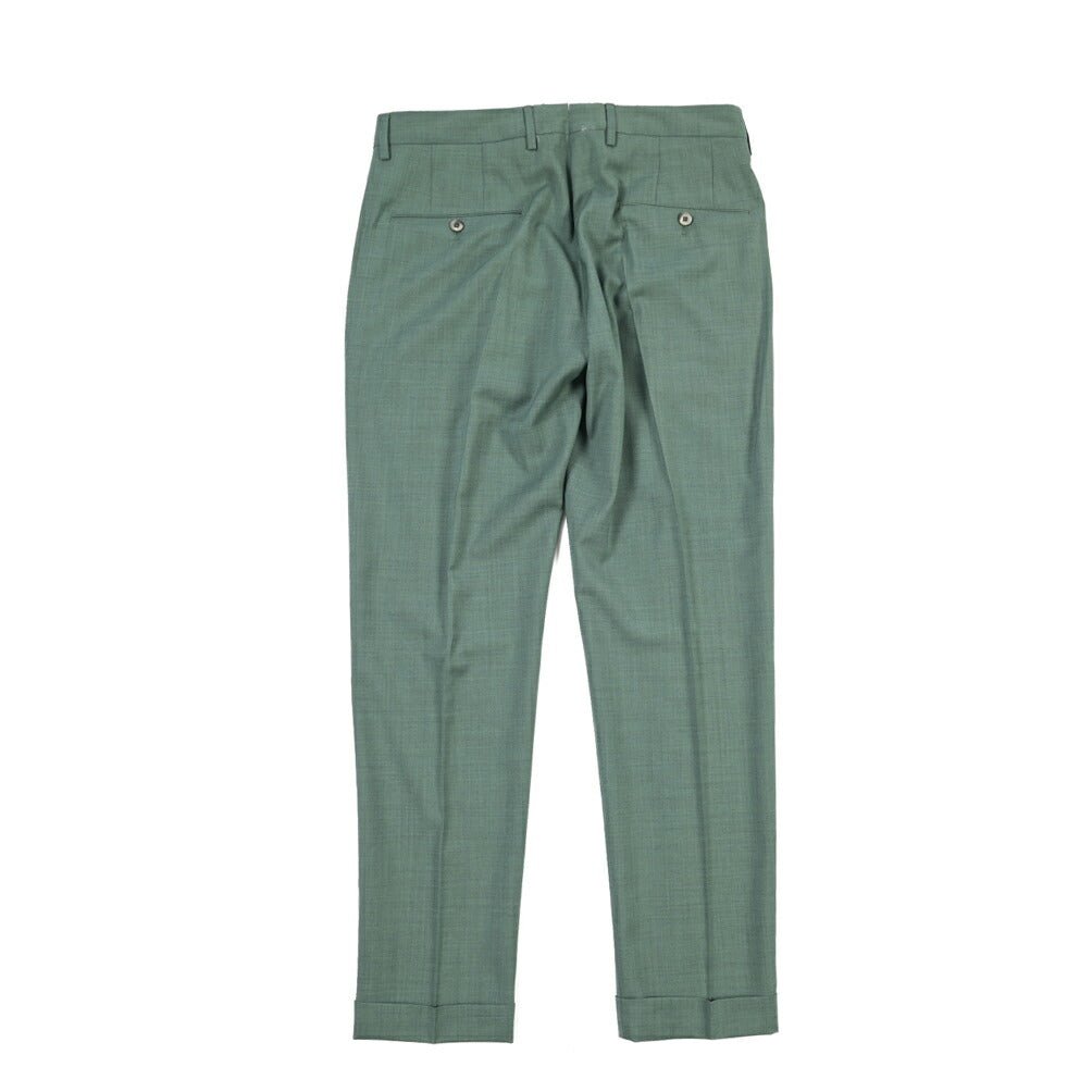 SALE｜GTA “LUCA” ウールヴァージンウール100% ツータックスラックス / REGULAR FIT グリーン 48 | GUARDAROBA MILANO OFFICIAL STORE